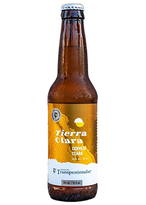 Cerveza Tierra Clara. Botella. De cervecería Transpeninsular