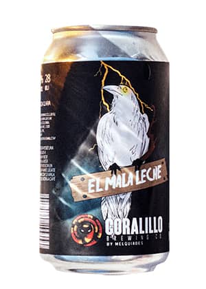 Cerveza artesanal Mala Leche. Una cerveza white stout de cervecería Coralillo.